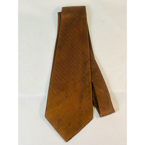 Vintage Brown Patterned 1960s Wide Tie - Picture 1 of 4